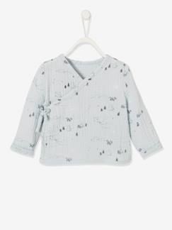 Bebé-Camisetas-Camisetas-Chaqueta cruzada de gasa de algodón para recién nacido