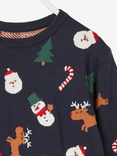 Jersey jacquard de Navidad con motivos divertidos, para niño AZUL MEDIO ESTAMPADO 