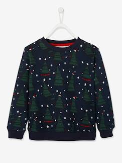 Niño-Jerséis, chaquetas de punto, sudaderas-Sudadera de Navidad con divertidos motivos para niño