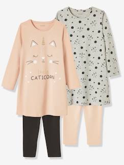 Niña-Pijamas-Lote de 2 camisones + leggings "Caticorn"