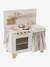 Cocinita equipada con cortina de madera FSC® BLANCO MEDIO LISO 