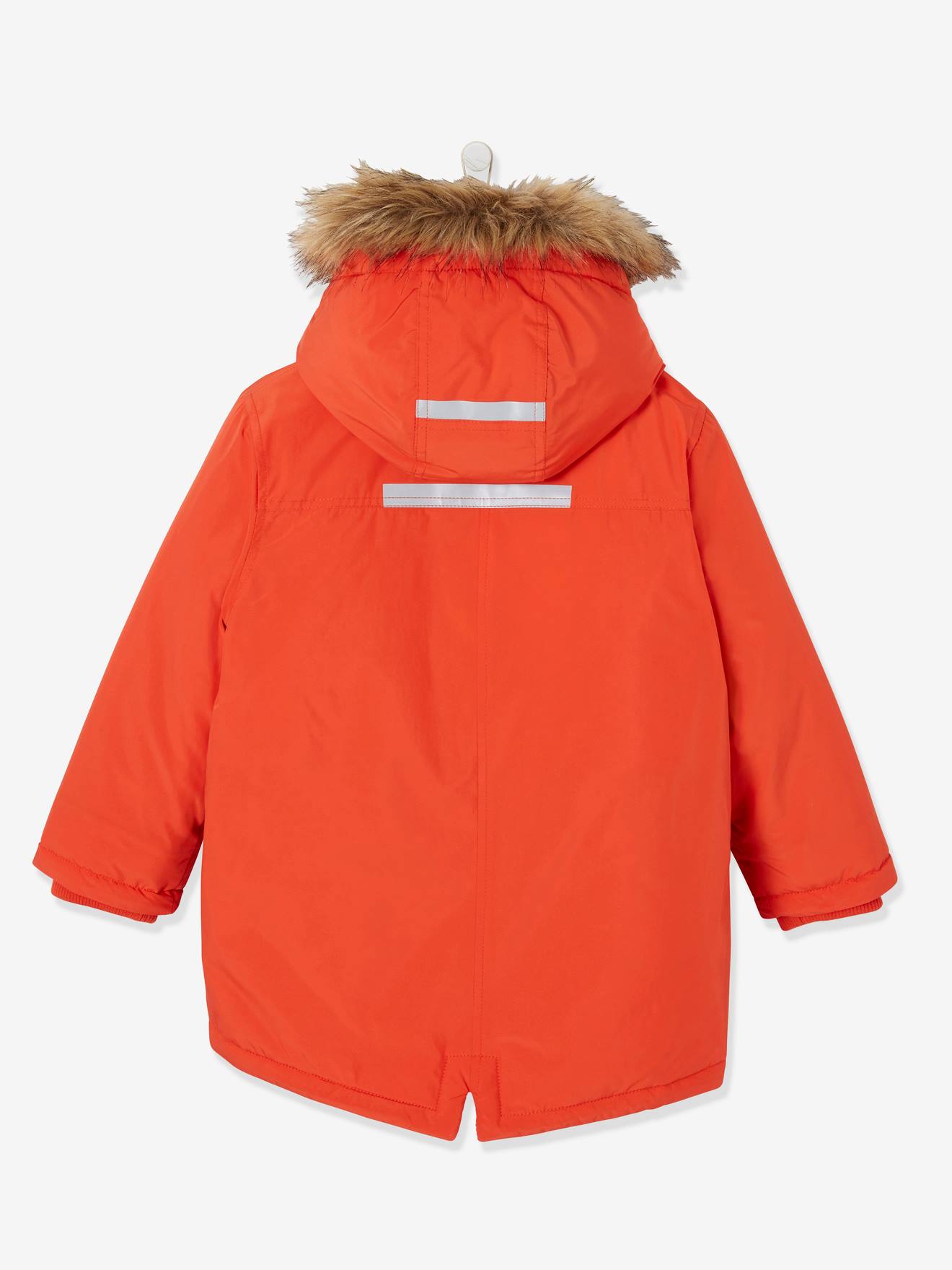 Parka técnica con capucha para niño naranja fuerte liso motivo - Vertbaudet