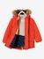 Parka técnica con capucha para niño NARANJA FUERTE LISO CON MOTIVO+VERDE OSCURO LISO CON MOTIVOS 