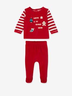 Bebé-Pijama 2 prendas de terciopelo bebé Navidad