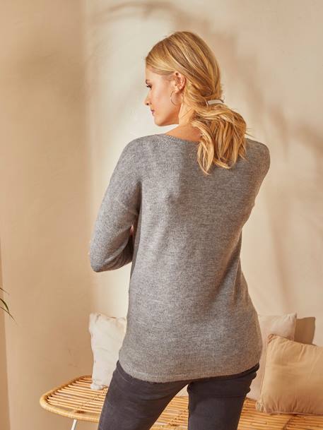 Jersey delante/detrás para embarazo y lactancia GRIS OSCURO LISO+NEGRO OSCURO LISO+ROSA CLARO LISO 