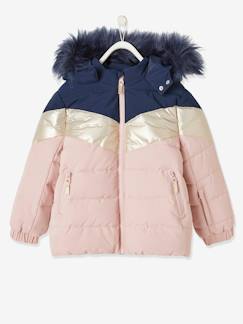 Niña-Abrigos y chaquetas-Chaqueta de esquí con capucha, detalles técnicos e irisados con relleno reciclado, para niña