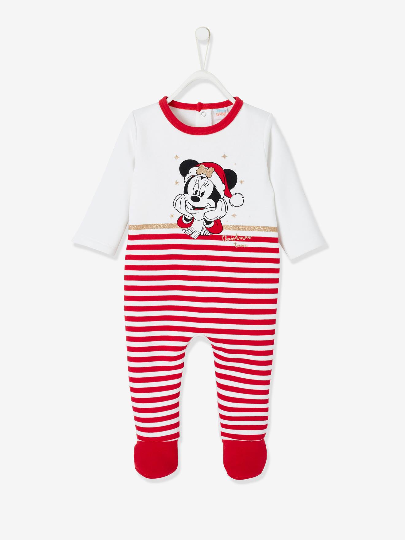 Pijama Navidad Disney® Minnie, para bebé niña blanco claro liso con motivos  - Minnie