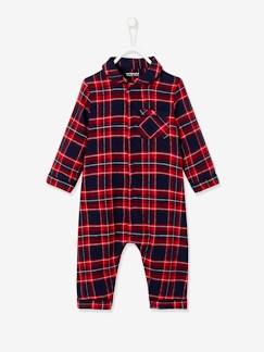 Bebé-Pijamas-Pelele a cuadros de franela, para bebé