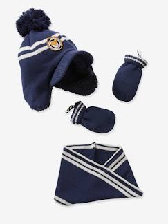 Bebé-Accesorios-Gorros, bufandas, guantes-Conjunto de gorro + snood + manoplas bebé niña Oeko Tex®