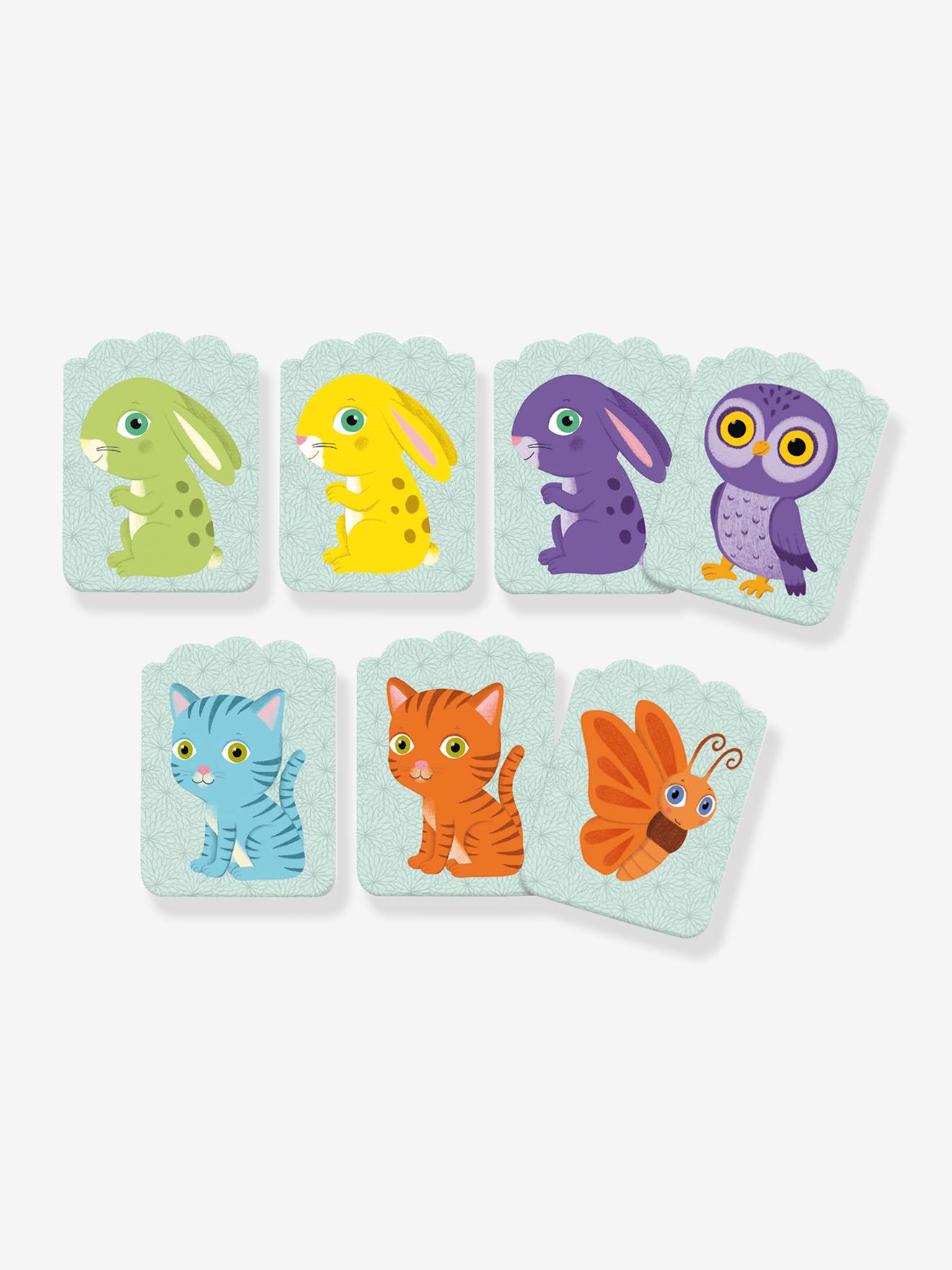 DJECO Little Match Animales – Juego De Cartas De Memoria Y Asociación Para Niños, Color Azul (35061)