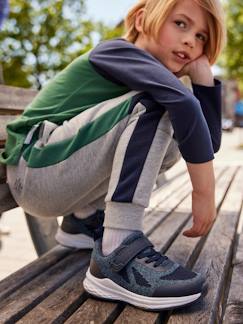 Niño-Pantalón deportivo de felpa con bandas bicolores a los lados, para niña