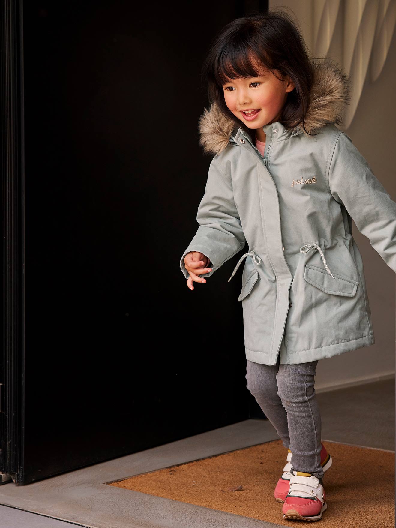 Parka 3 en 1 para niña verde claro liso - Vertbaudet