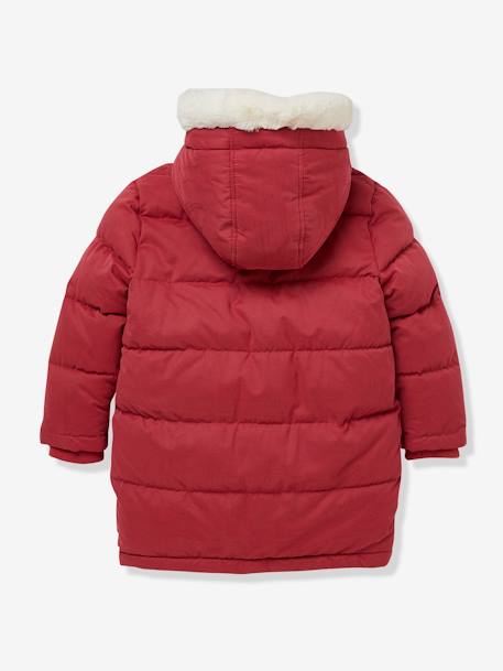 Chaqueta acolchada larga y cálida para niña CYRILLUS ROSA MEDIO LISO 