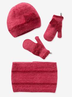Niña-Accesorios-Gorros, bufandas, guantes-Conjunto de gorro + fular + guantes para niña Oeko Tex®