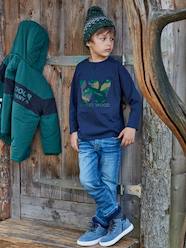Camiseta 'winter wood' con detalles de felpa de rizo y bordados, para niño  