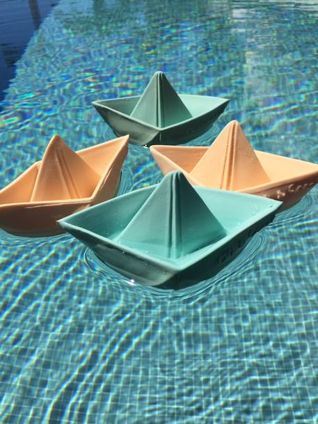 Juguete de baño Barco Origami - OLI & CAROL menta+nude+vainilla 