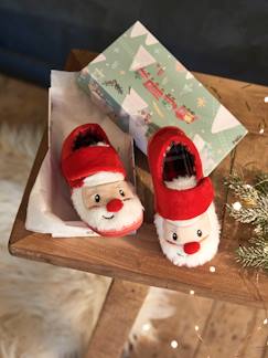 Calzado-Estuche de Navidad con patucos para bebé Papá Noel