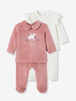 Bebé-Pack de 2 pijamas de terciopelo Unicornio para bebé, dos prendas