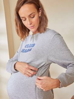 Ropa Premamá-Sudadera de felpa con mensaje para embarazo y lactancia