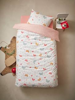 Ecorresponsables-Textil Hogar y Decoración-Conjunto de funda nórdica + funda de almohada infantil Mariposas