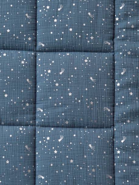 Manta de gasa de algodón orgánico* para bebé Cometas AZUL OSCURO ESTAMPADO+ROSA CLARO ESTAMPADO 