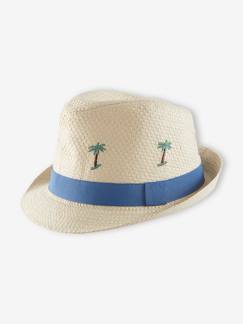 Niño-Accesorios-Sombrero Panamá estilo paja Palmeras, para niño