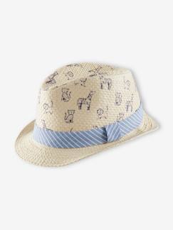 Bebé-Accesorios-Sombreros-Sombrero borsalino estilo paja para niño Oeko Tex®