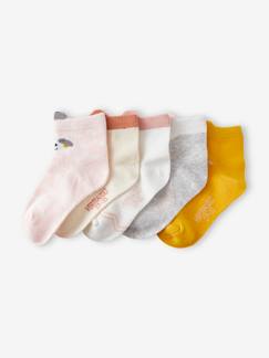 Niña-Lote de 5 pares de calcetines medianos Animales
