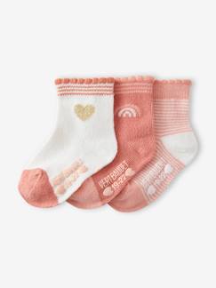 Bebé-Pack de 3 pares de calcetines Corazón para bebé niña