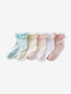 -Pack de 5 pares de calcetines medianos para bebé niña