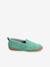 Zapatillas de casa elásticas de piel, para niño VERDE FUERTE LISO CON MOTIVOS 
