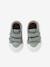 Zapatillas de tela con cierre autoadherente, bebé niño marrón+VERDE CLARO LISO 