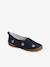 Zapatillas de casa elásticas de piel flexible, para niña AZUL OSCURO LISO 