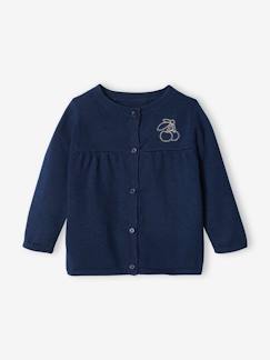 Bebé-Sudaderas, jerséis y chaquetas de punto-Chaquetas de punto-Chaqueta de punto con emblema de cereza para bebé niña