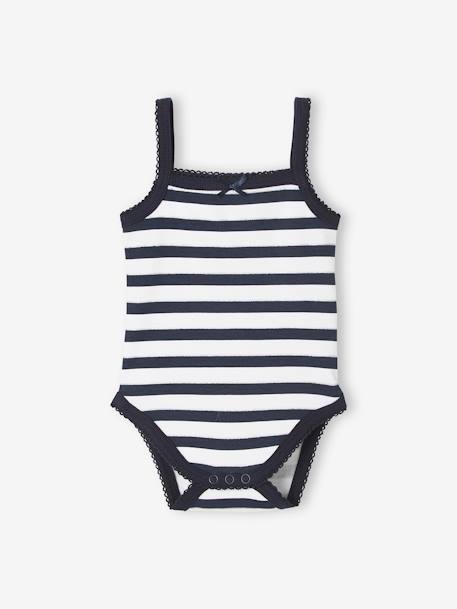 Pack de 3 bodies de tirantes finos Corazones, para bebé AZUL OSCURO BICOLOR/MULTICOLOR 