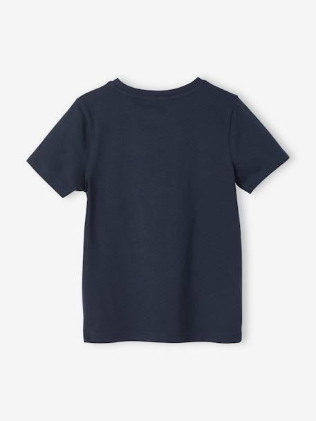 Camiseta de manga corta con esbozo, para niño AZUL MEDIO LISO CON MOTIVOS+blanco+GRIS CLARO JASPEADO 