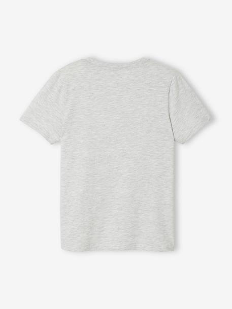 Camiseta de manga corta con esbozo, para niño AZUL MEDIO LISO CON MOTIVOS+blanco+GRIS CLARO JASPEADO 