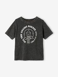 Camiseta de manga corta con motivo de cabaña, para niño  