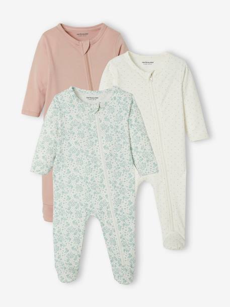 solo De vez en cuando pluma Pack de 3 pijamas de punto para bebé blanco claro bicolor/multicolo -  Vertbaudet