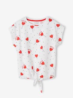 Niña-Camisetas-Camisetas-Camiseta estampada con lazo fantasía, para niña
