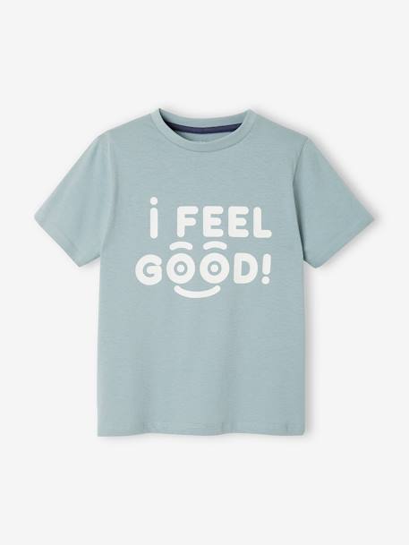 Camiseta de manga corta con mensaje niño amarillo pastel+AZUL CLARO LISO CON MOTIVOS+azul intenso+AZUL MEDIO LISO CON MOTIVOS+azul oscuro+crudo+naranja 