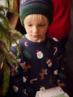 Niño-Jerséis, chaquetas de punto, sudaderas-Jerséis de punto-Jersey jacquard de Navidad con motivos divertidos, para niño