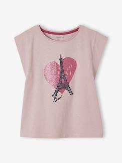 Niña-Camisetas-Camisetas-Camiseta con motivo City y detalles de purpurina, para niña