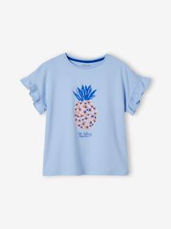 Niña-Camisetas-Camisetas-Camiseta con motivo de frutas de tinta en relieve, para niña