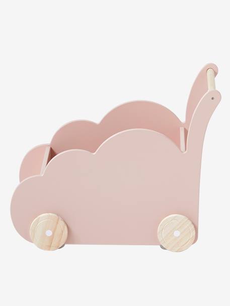 Caja carrito Nube Blanco claro liso con motivos+GRIS MEDIO LISO+ROSA MEDIO GRISACEO+VERDE CLARO LISO 
