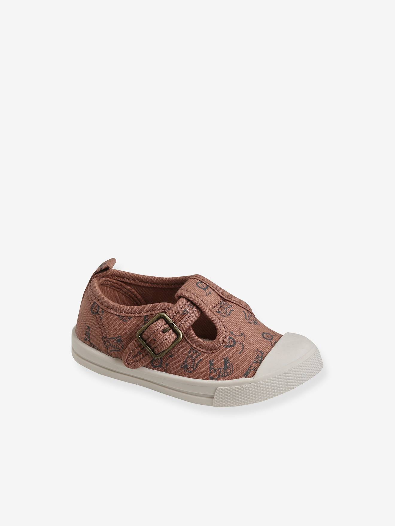 Zapatos tipo babies de lona para bebé niño marron medio estampado -  Vertbaudet