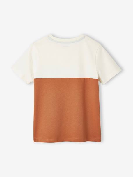 Camiseta colorblock de manga corta, para niño AZUL MEDIO LISO CON MOTIVOS+NARANJA MEDIO LISO CON MOTIVOS+VERDE OSCURO LISO CON MOTIVOS 