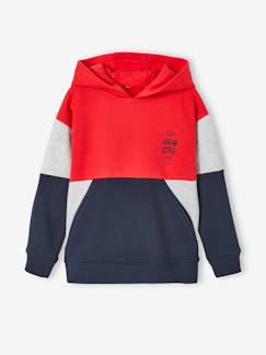 Niño-Jerséis, chaquetas de punto, sudaderas-Sudaderas-Sudadera con capucha de efecto colorblock, para niño