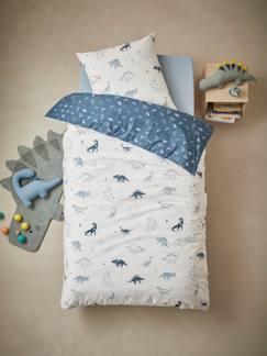 Textil Hogar y Decoración-Ropa de cama niños-Conjunto de cama con funda nórdica + funda de almohada infantil Hello Dinos