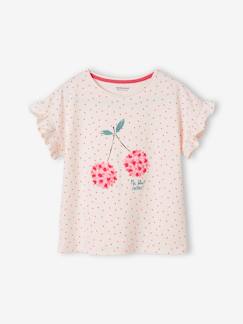 Niña-Camisetas-Camisetas-Camiseta con motivo de frutas de tinta en relieve, para niña